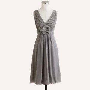 J. Crew Louisa Grey Bridesmaid Dress NWT Size 00 Sophisticated Wedding Guest